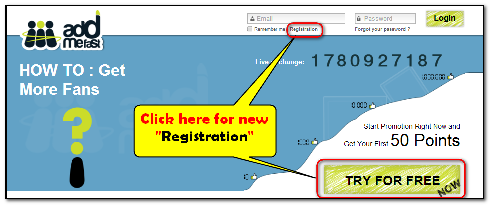 AddMeFast registration